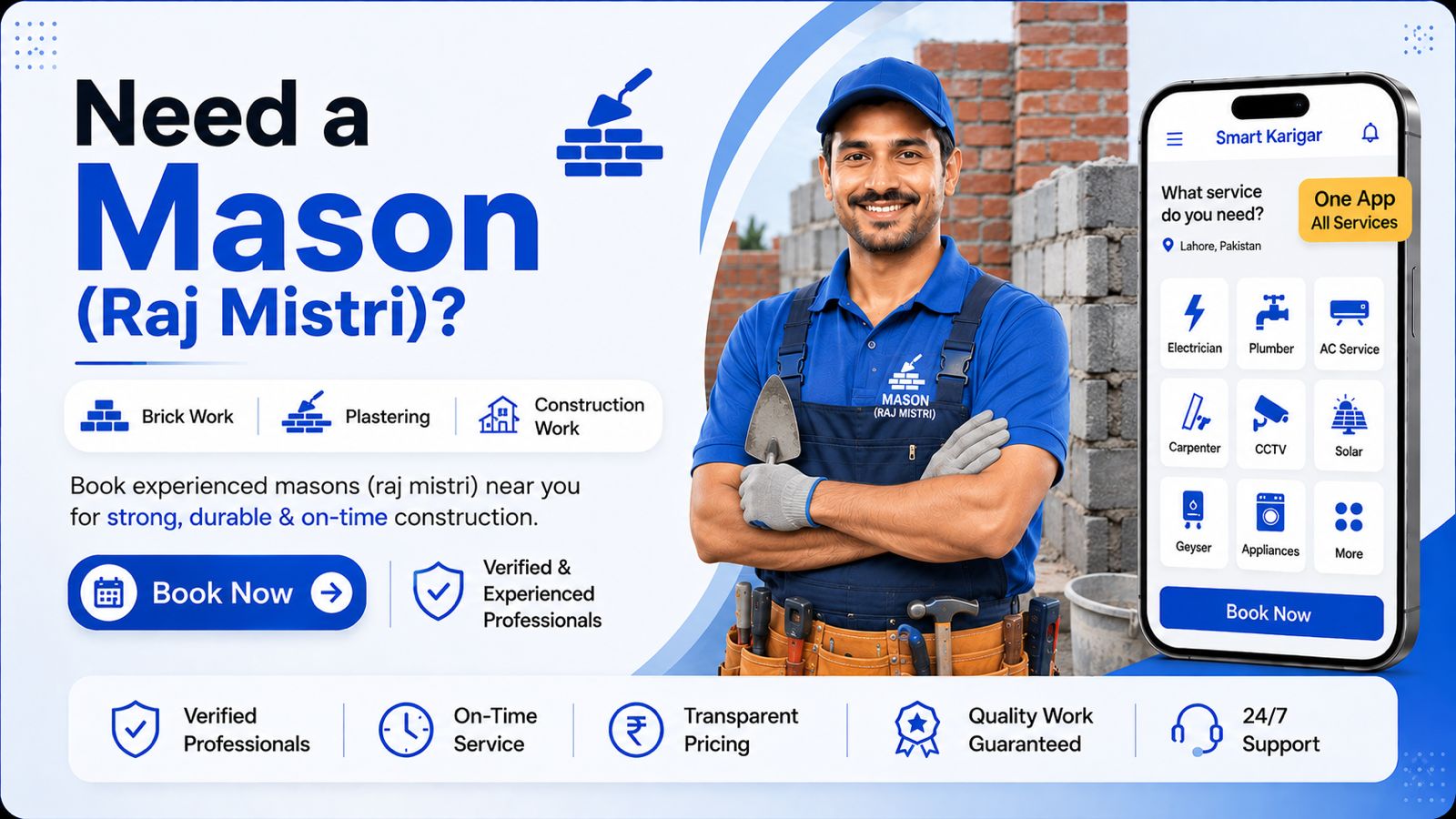 Smart Karigar mason raj mistri promotional banner